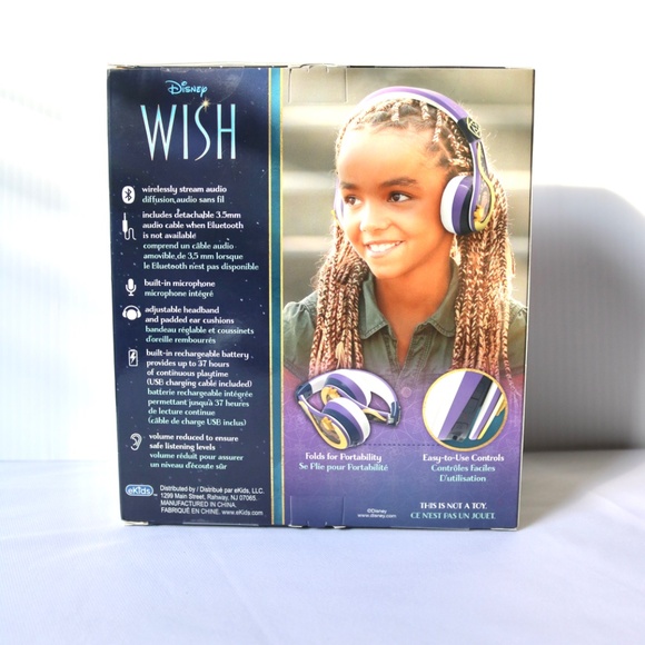 NEW Disney Wish Bluetooth Kids Wireless Headphones Foldable Travel - Picture 4 of 7